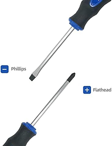 ROTATION 6PC Magnetic Tip Screwdriver Set, 3 Phillips and 3 Flat