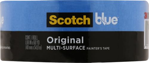 ScotchBlue Original Multi-Surface Painters Tape, 2 Inch Wide (1.88 in. x 60 Yds), 1 Roll Blue Paint Tape Protects Surfaces & Removes Easily, Masking Tape for Indoor and Outdoor Use (2090-48NC)