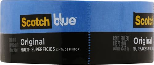 ScotchBlue Original Multi-Surface Painters Tape, 2 Inch Wide (1.88 in. x 60 Yds), 1 Roll Blue Paint Tape Protects Surfaces & Removes Easily, Masking Tape for Indoor and Outdoor Use (2090-48NC)
