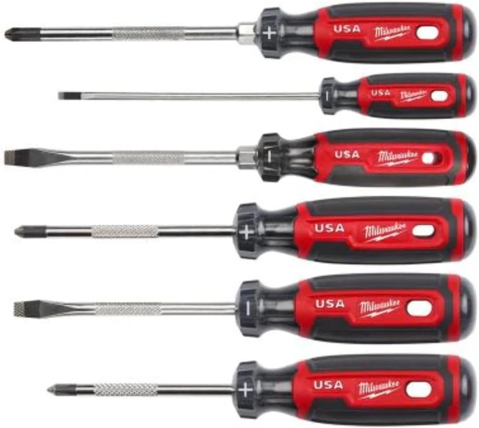 Milwaukee Electric - Cushion Grip Screwdriver Set USA 6 Pack