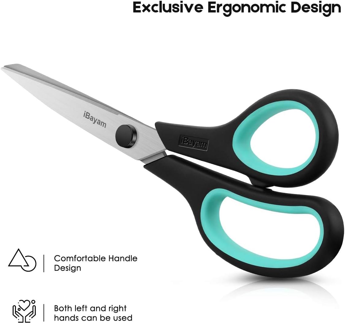 iBayam 8.5" Heavy Duty Scissors All Purpose for Office School Crafts Sewing
