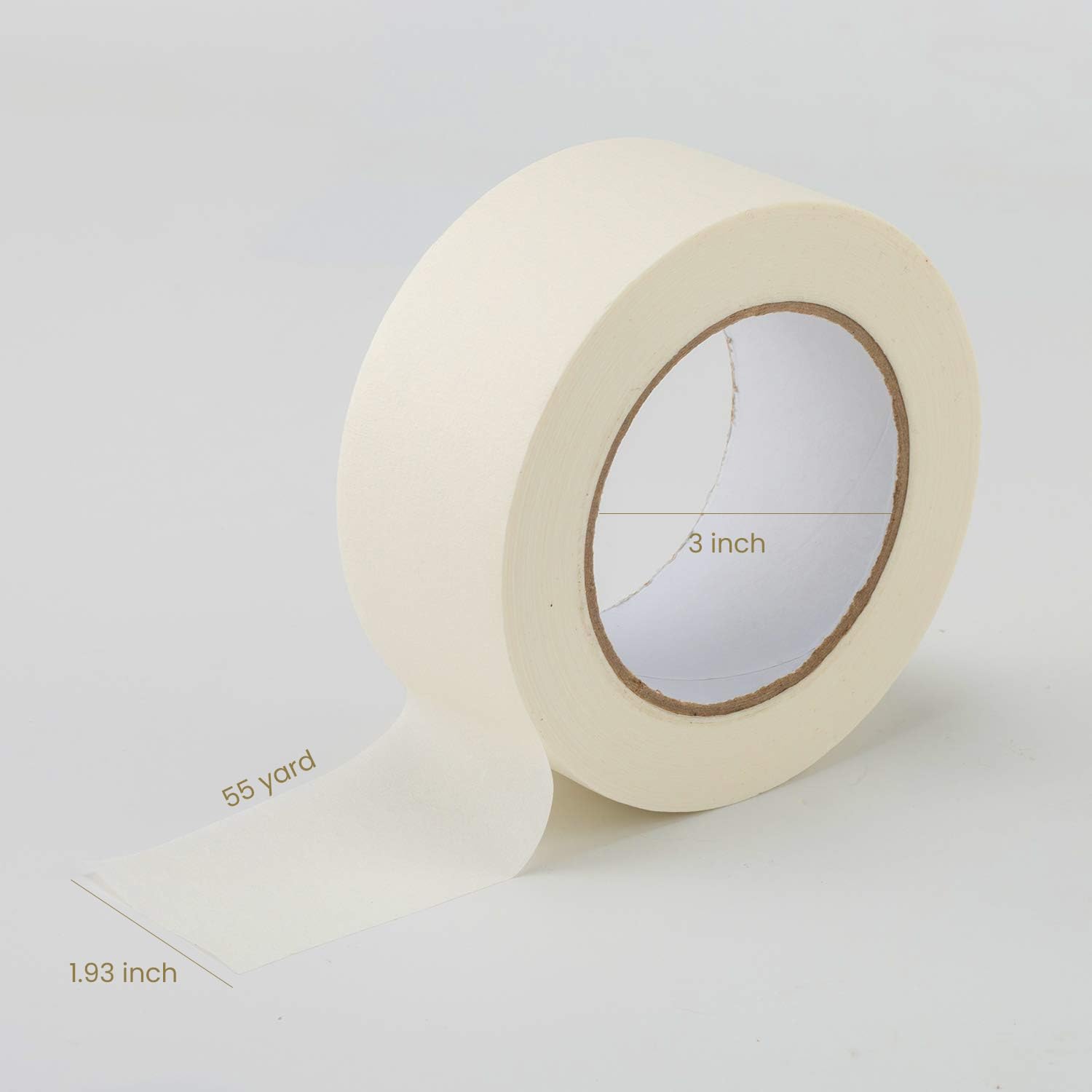 Lichamp Wide Masking Tape 2 inches, 1pc General Purpose Beige Masking Tape White Masking Paper, 1.95 inches x 55 Yards