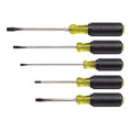 Klein Tools 85078 Screwdriver Set, Made in USA, All-Purpose Screwdriver Kit has 4 Phillips and 4 Flat Head Tips, Non-Slip Cushion Grip, 8-Piece