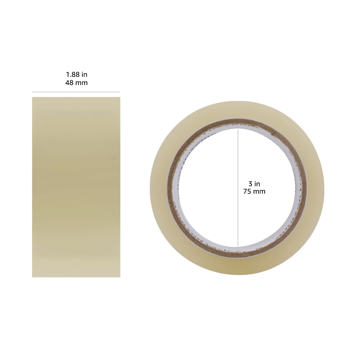 Amazon Basics Shipping Packing Tape for Moving and Sealing Boxes, Clear, 1.9 in x 60.3 yards, 1.8mil Thickness, 6 Rolls