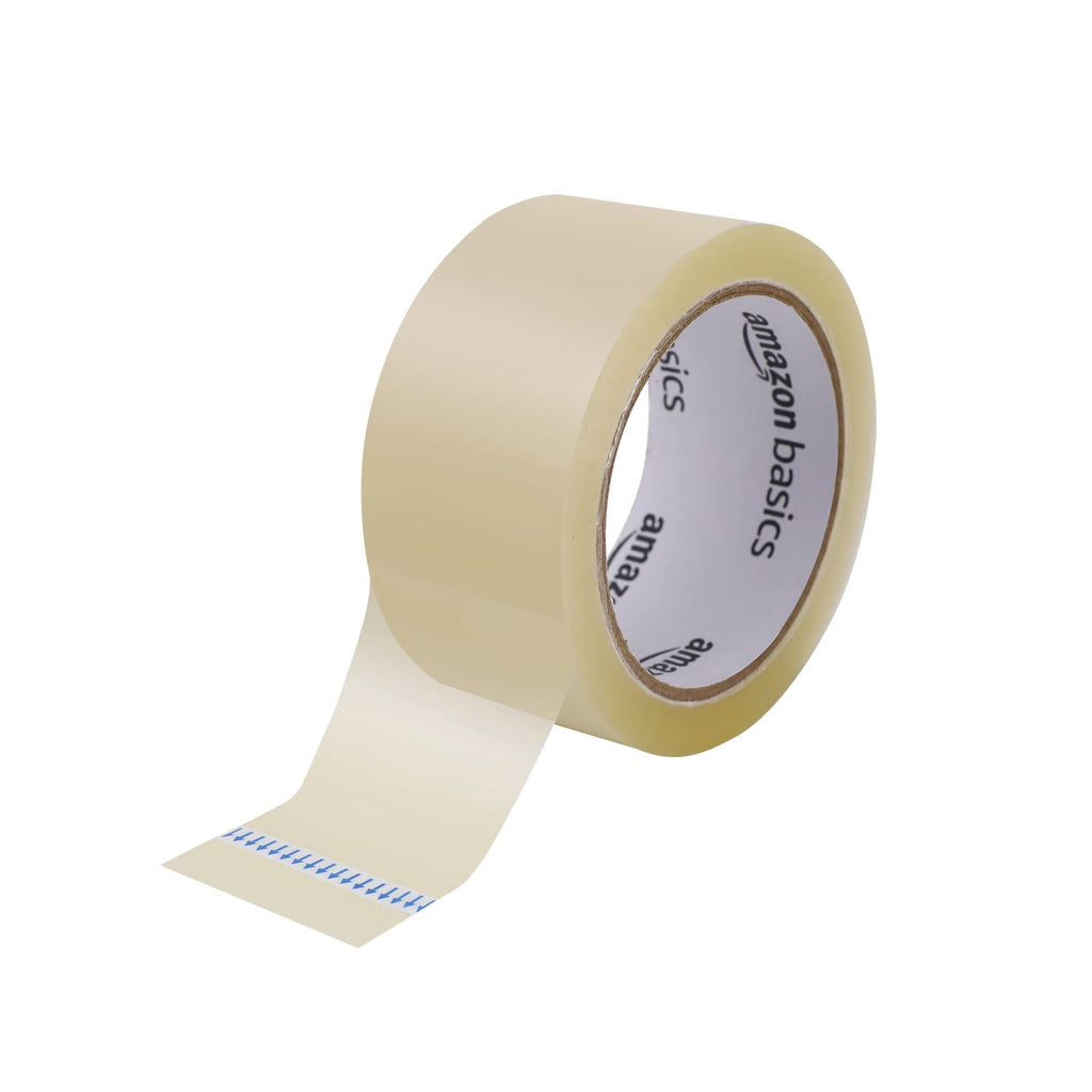 Amazon Basics Shipping Packing Tape for Moving and Sealing Boxes, Clear, 1.9 in x 60.3 yards, 1.8mil Thickness, 6 Rolls
