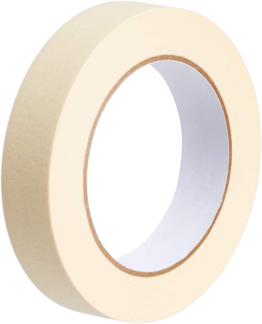 Amazon Basics Multi-Surface Masking Tape for Labeling, 1.41" x 60 Yards, Beige, 1 Roll
