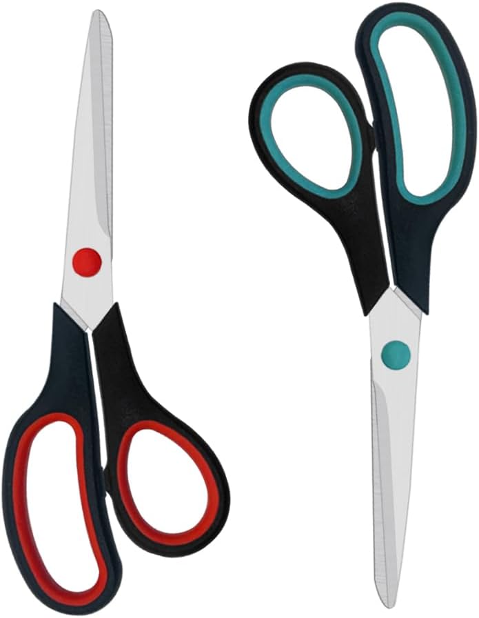 Scissors, 2 Pack 7.5 inch Scissors for Office and Home, Scissor All Purpose for School Fabric Craft Supplies Use