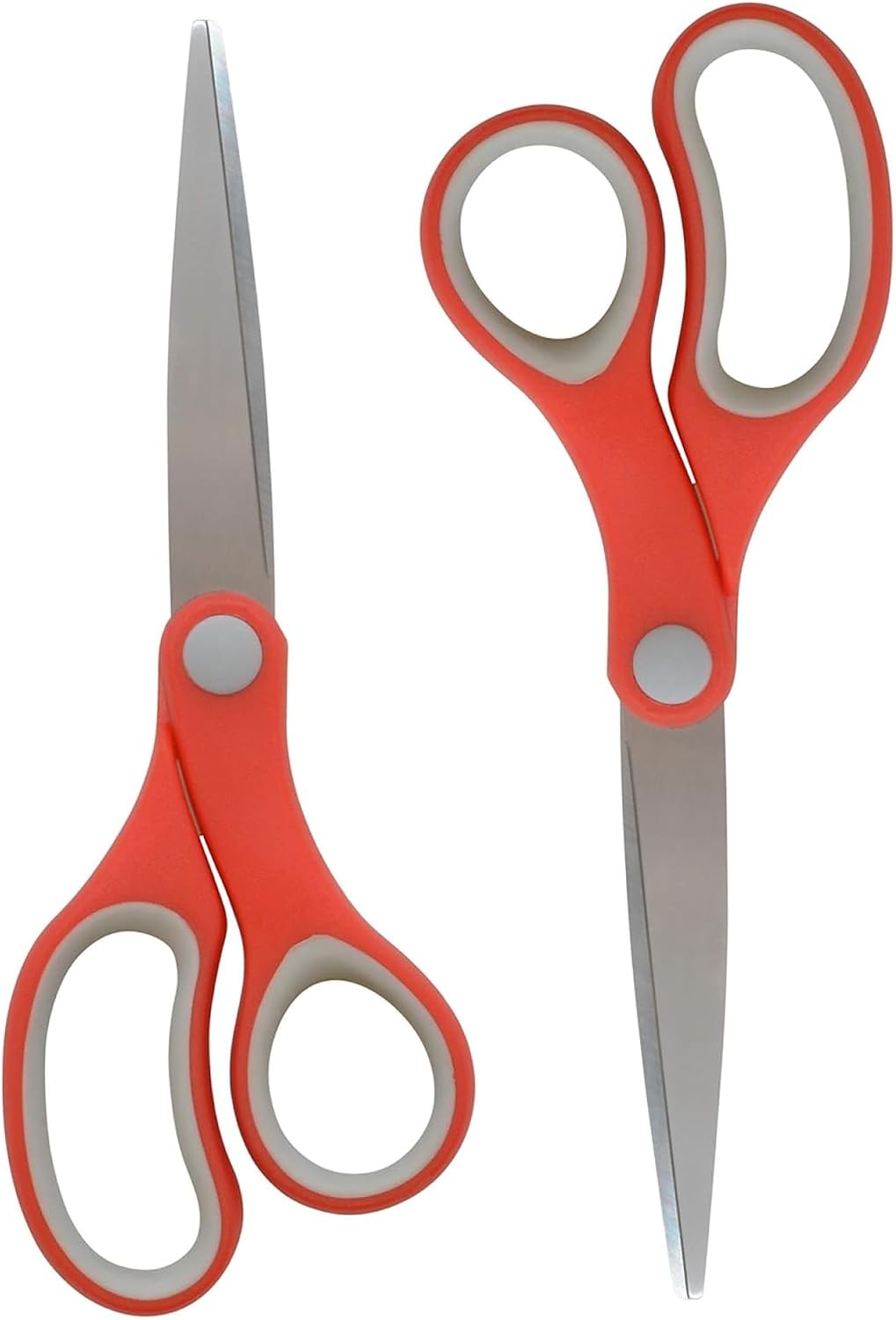 Westcott School Scissors for Kids Ages 12 and Up - Back to School Essentials and Classroom Supplies - 7-Inch Pointed Student Scissors - for Right- or Left-Handed Use - Red/Gray - 2 Pack