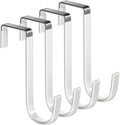 Mars-Rock Single Over Door Steel Hooks 4 Pack Fit 1-3/8" Door 5.5" White