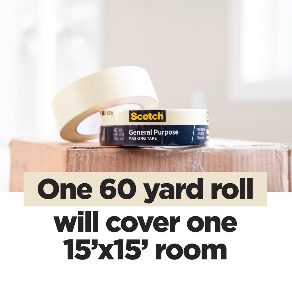 Scotch General Purpose Masking Tape, 1 Inch Wide, 1 Roll, 2050