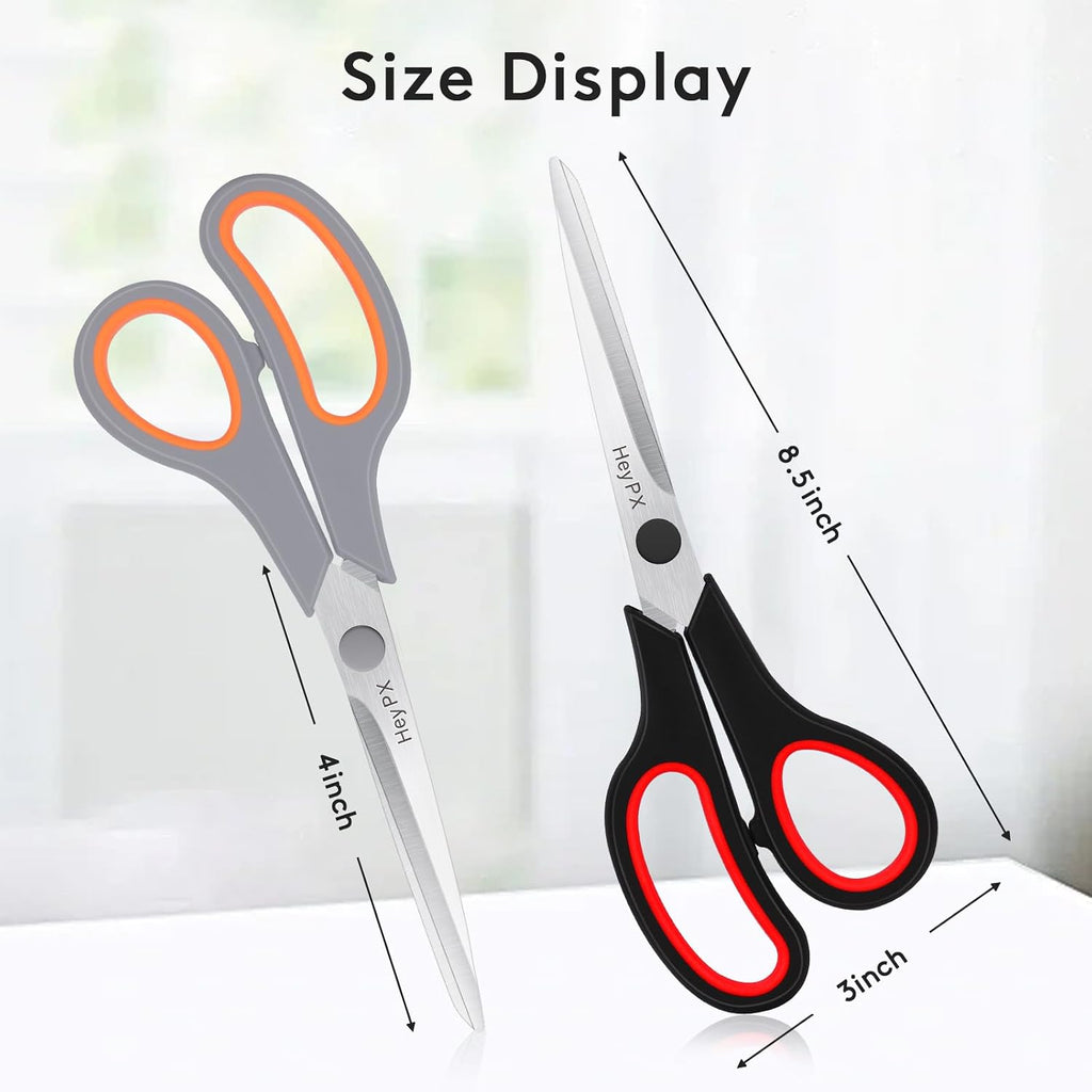 3 Pack 8.5" Stainless Steel Scissors All Purpose for Office School