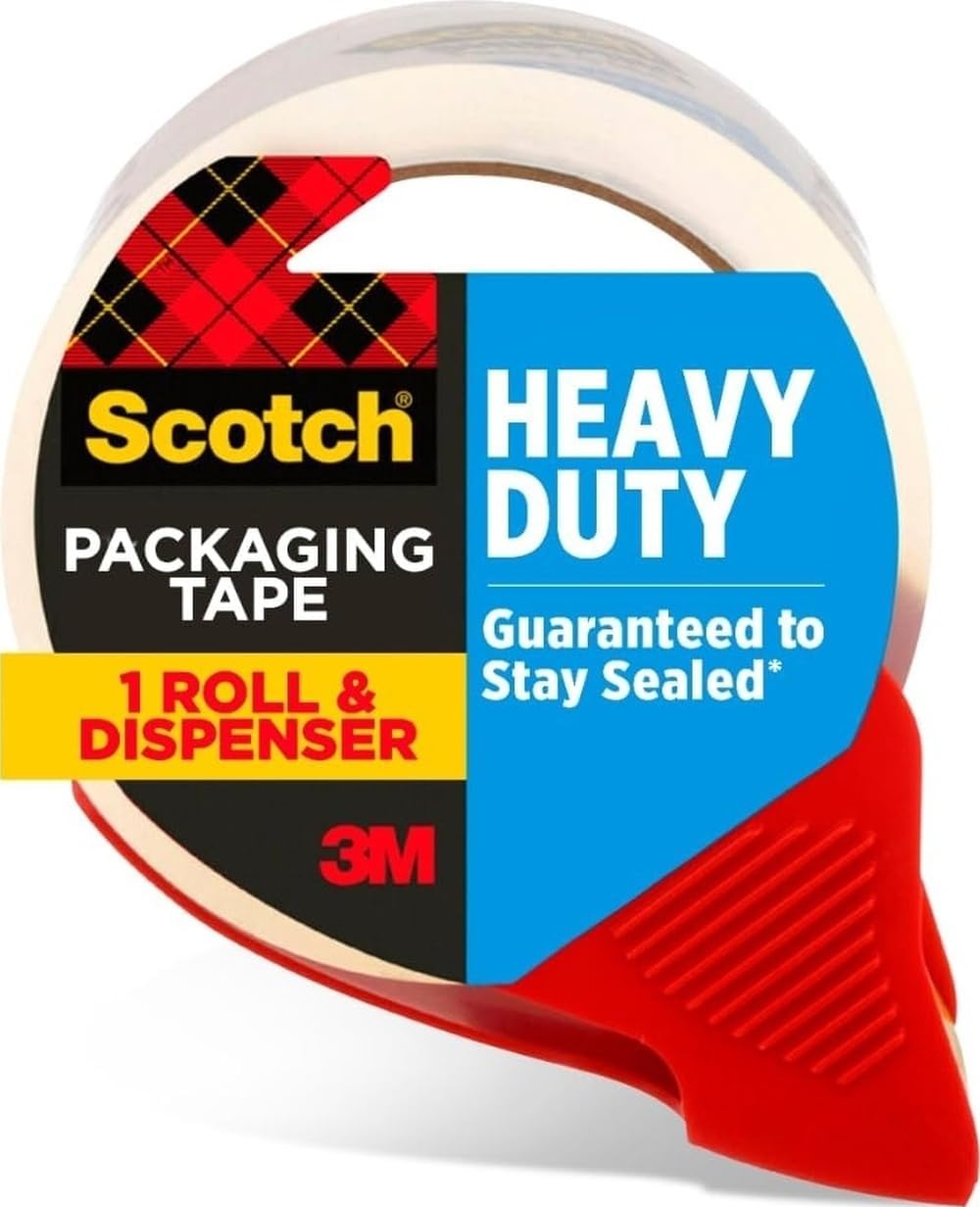 Scotch Heavy Duty Shipping Packing Tape, Clear, 1.88 in. x 38.2 yd.