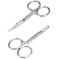LePinko Facial Hair Small Grooming Scissors For Men Women, 2PCS Silver