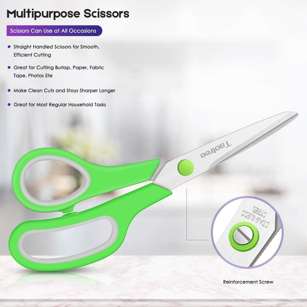 Scissors Bulk Set of 6-Pack, Taotree 8"Scissors All Purpose Heavy Duty