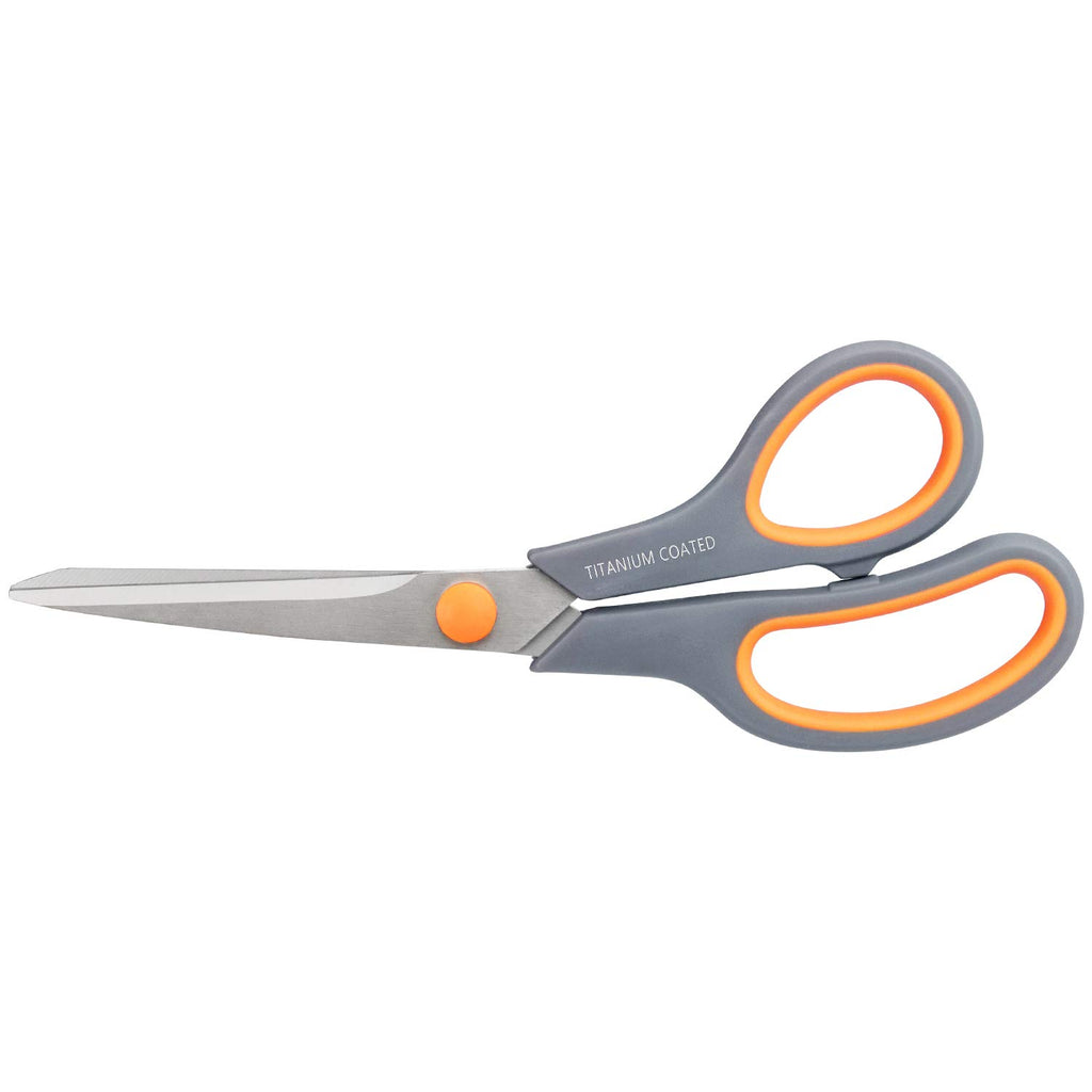 Scissors 8" Multipurpose Titanium Coated Sturdy Sharp, Black, 1 Pack