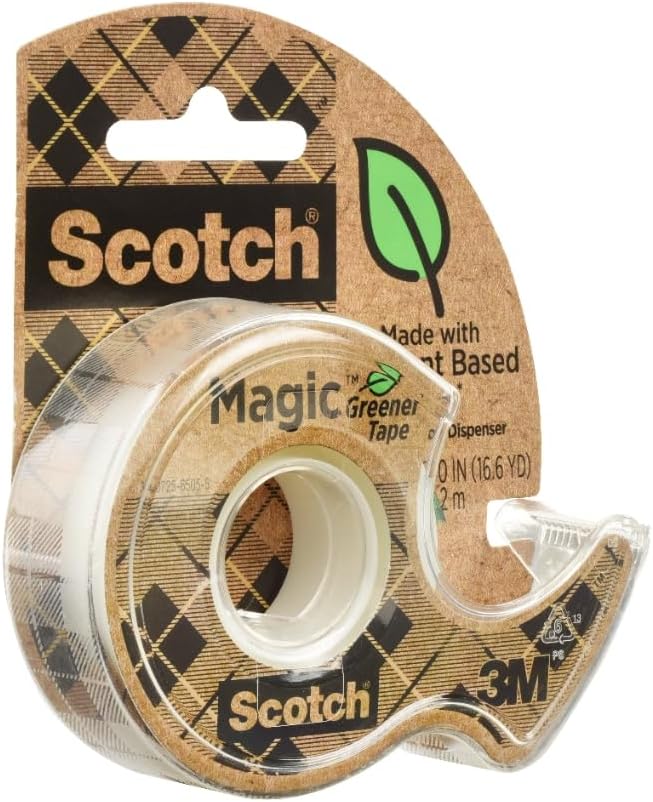 Scotch Magic Greener Tape, 6 Rolls, Numerous Applications, Invisible Tape, Engineered for Repairing, 3/4 in. x 600 in., 6 Dispensers (6123)