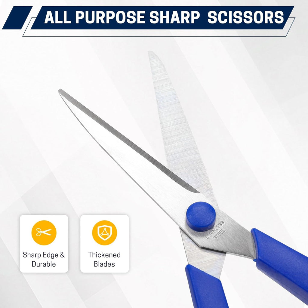 BURVAGY 36 Pack 8" Scissors All Purpose, Heavy Duty Scissors for Office