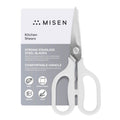 Misen Heavy Duty Kitchen Shears - Comfortable Ambidextrous Scissors for Meat, Poultry, Herbs & More - Easy to Clean - German Stainless Steel - Large | White