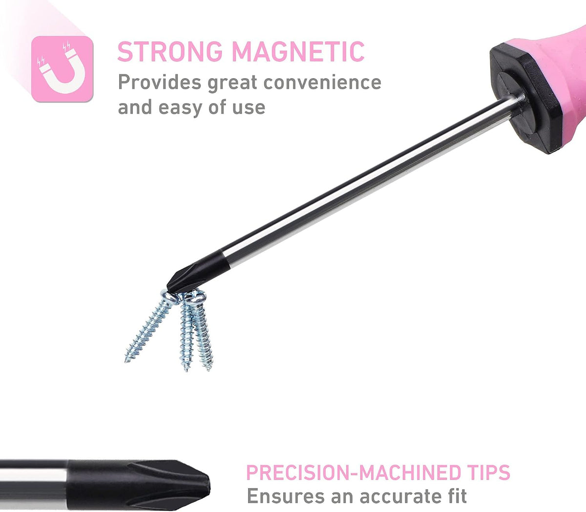 FASTPRO 12-Piece Pink Magnetic Screwdrivers Set with Storage Bag
