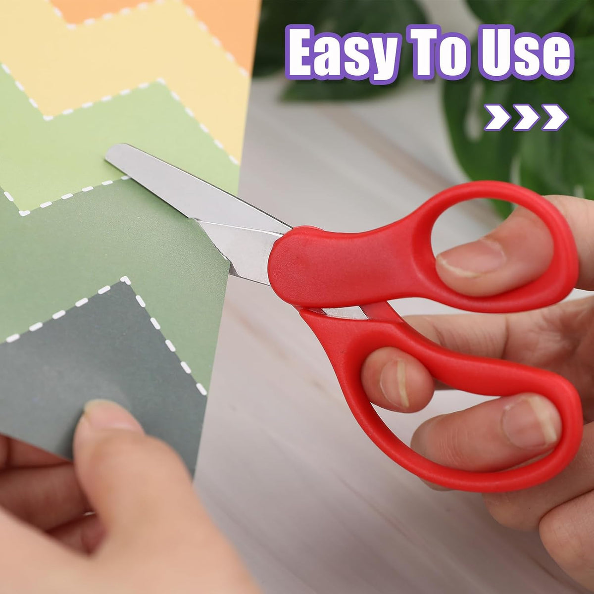 BURVAGY 12 Pack 5" Kids Scissors Safety Children Small Scissors for School