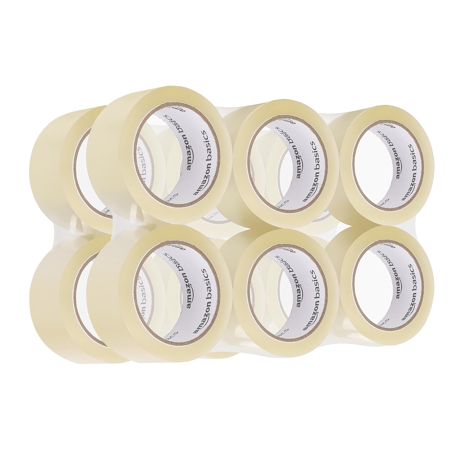 Amazon Basics Shipping Packing Tape for Moving and Sealing Boxes, Clear, 1.9 in x 60.3 yards, 1.8mil Thickness, 6 Rolls