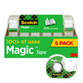 Scotch 6122 Magic Tape & Refillable Dispenser, 3/4-Inch x 650-Inch, 1-Inch Core, Clear, 6/Pack
