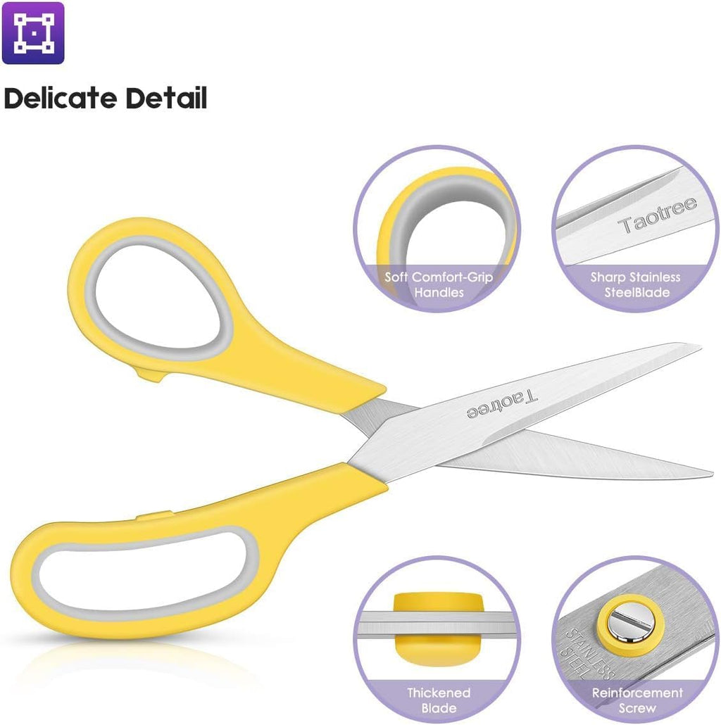 Scissors Bulk Set of 6-Pack, Taotree 8"Scissors All Purpose Heavy Duty
