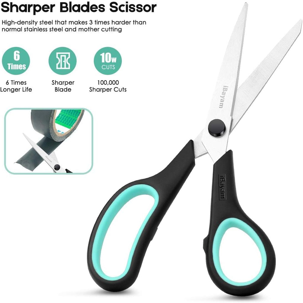 iBayam 8.5" Heavy Duty Scissors All Purpose for Office School Crafts Sewing
