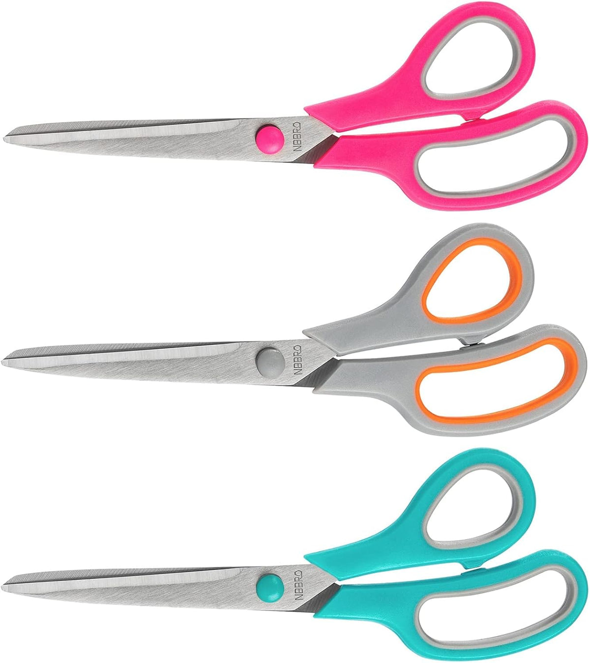Scissors All Purpose,8.5'' Scissors for office Bulk 3-Pack Stainless Steel Sharp for Home School Sewing Fabric Craft Supplies
