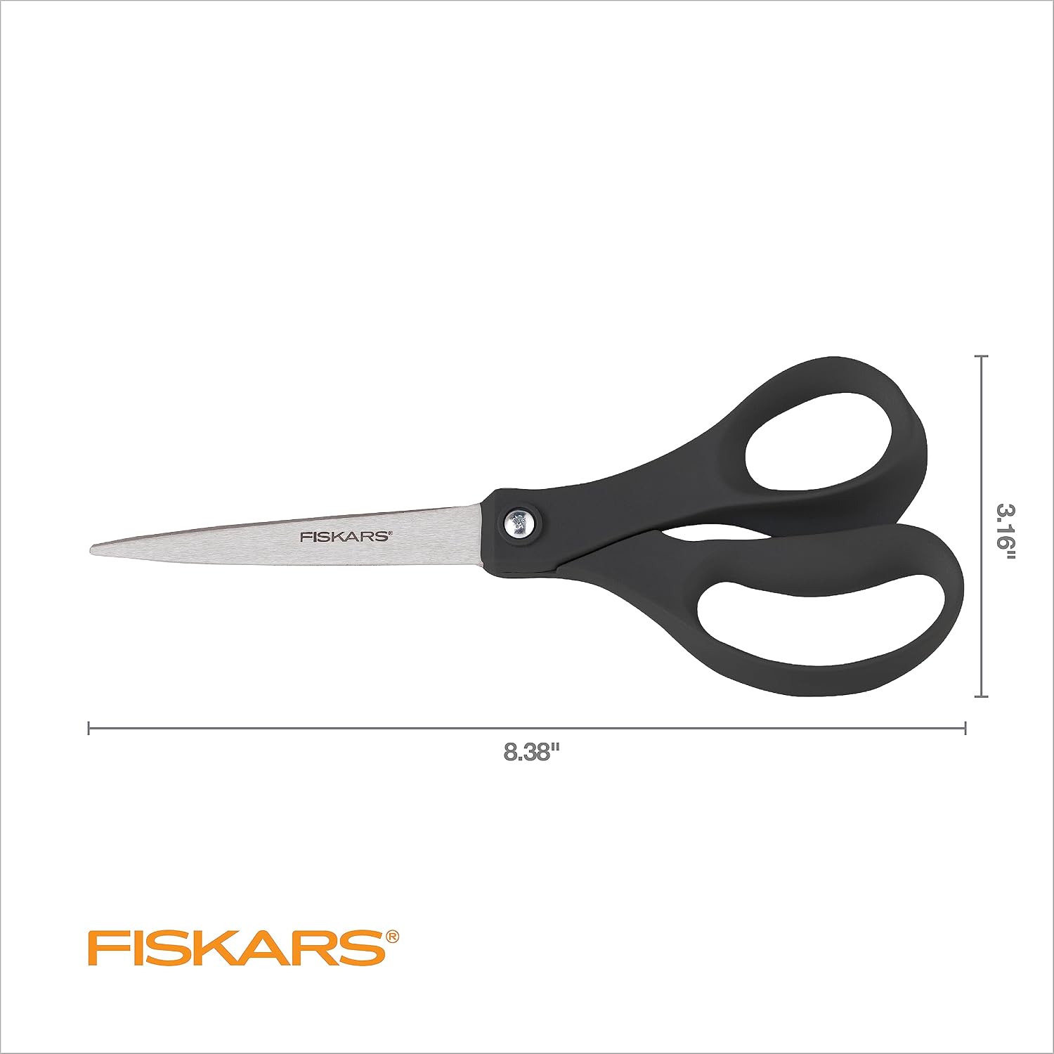 Fiskars 8" Everyday Stainless Steel All Purpose Scissors, Grey