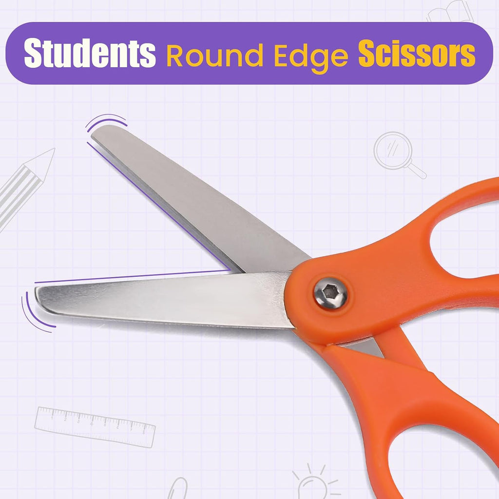 BURVAGY 36 Pack 5" Kids Scissors Safety Children Small Scissors for School