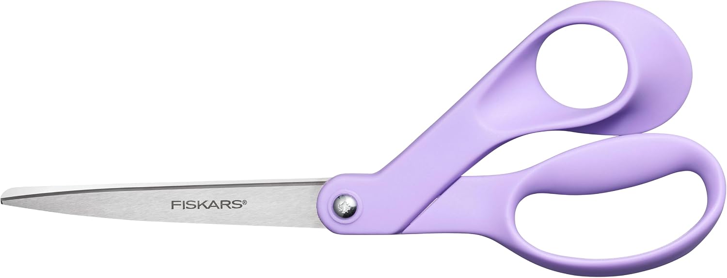Fiskars Ultra Lilac Scissors, Explore Design Collection, High-Grade Stainless Steel Blades and Ergonomic Handles for Arts and Crafts
