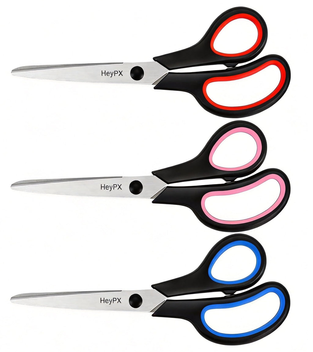 3 Pack 8.5" Stainless Steel Scissors All Purpose for Office School