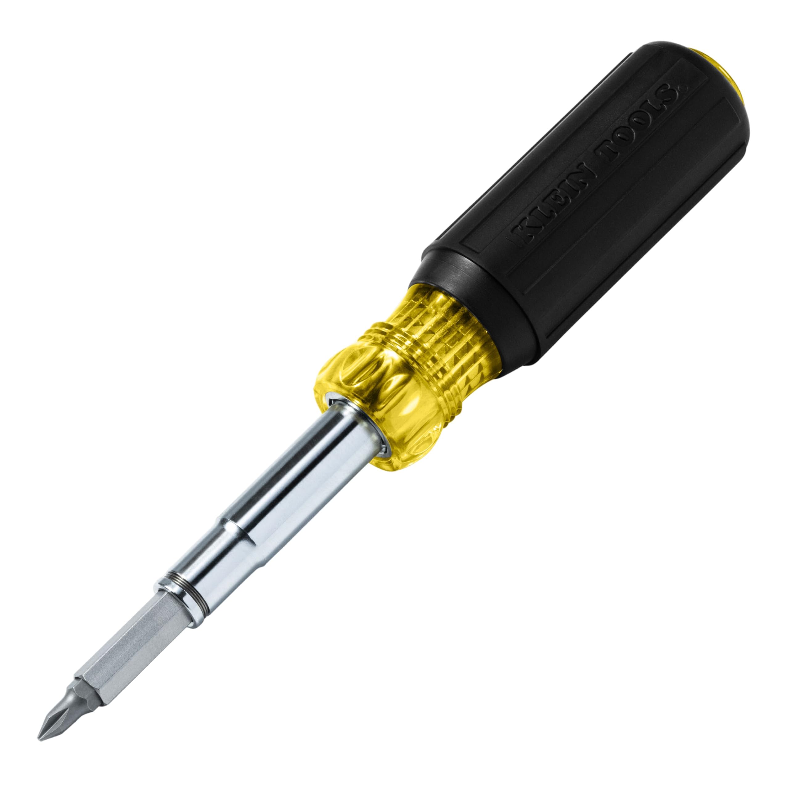 Klein Tools 32614 Multi-bit Precision Screwdriver Set, 4-in-1 Electronics Pocket Screwdriver, Professional Phillips and Slotted Bits, EDC
