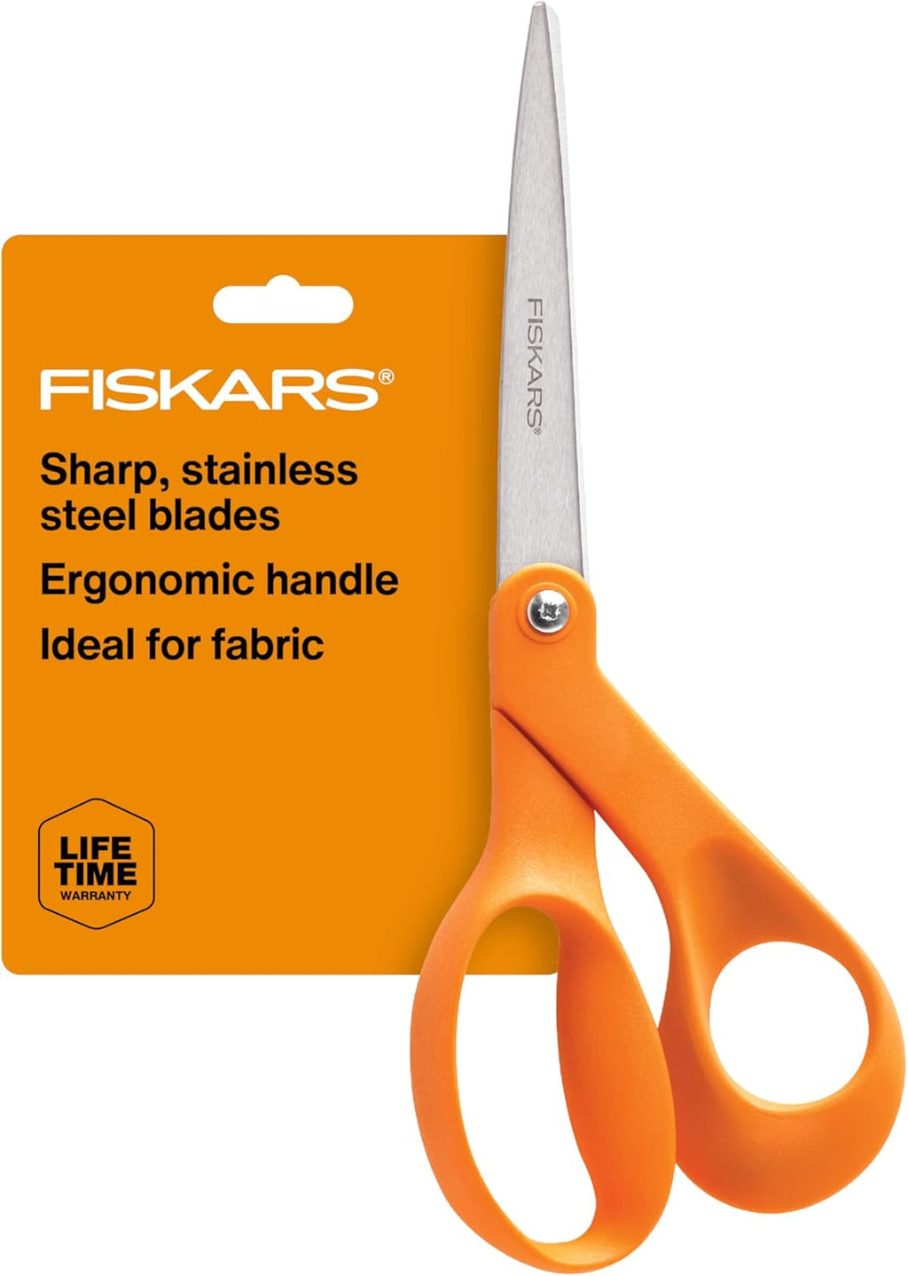 Fiskars 8" Original Orange-Handled Craft & Fabric Scissors, All Purpose