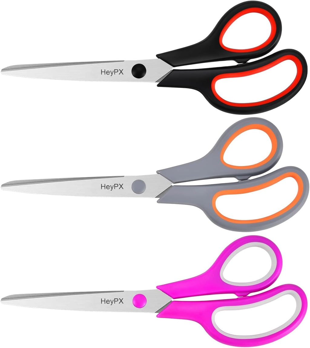 3 Pack 8.5" Stainless Steel Scissors All Purpose for Office School