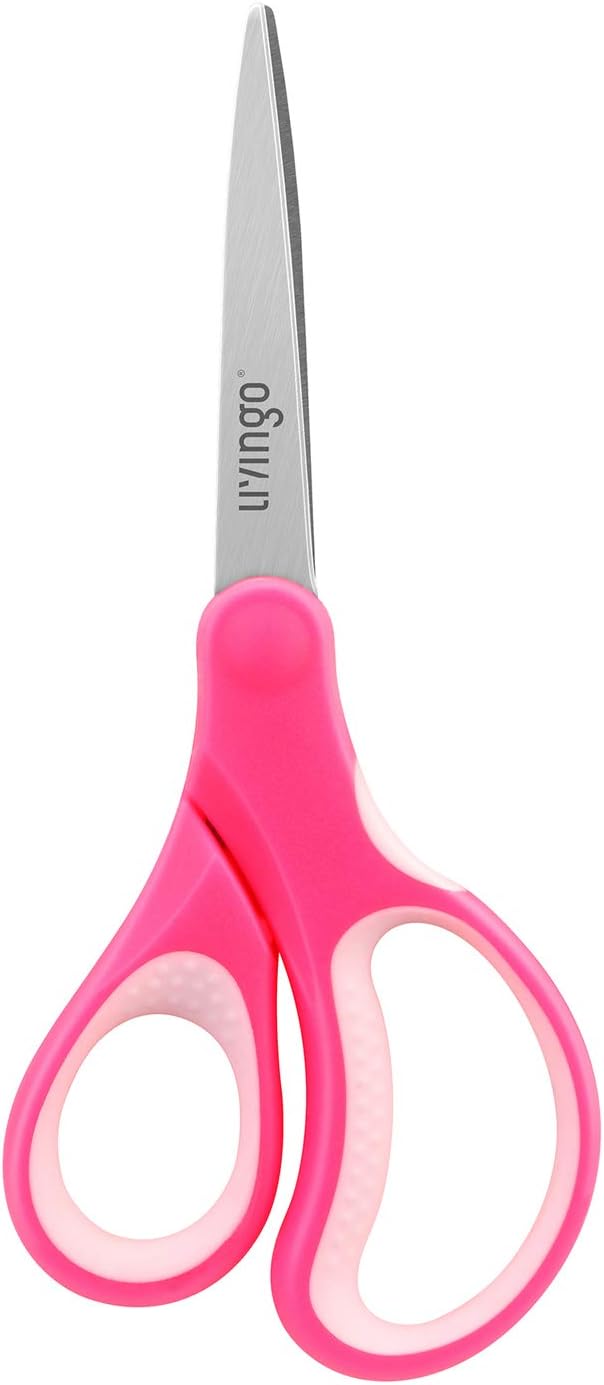 LIVINGO Kids Scissors for School 7" Pointed Tip 3 Pack