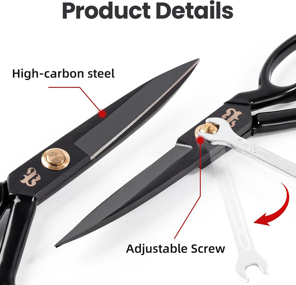 Professional Tailor Scissors 9 Inch for Cutting Fabric Heavy Duty Scissors for Leather Cutting Industrial Sharp Sewing Shears for Home Office Artists Dressmakers