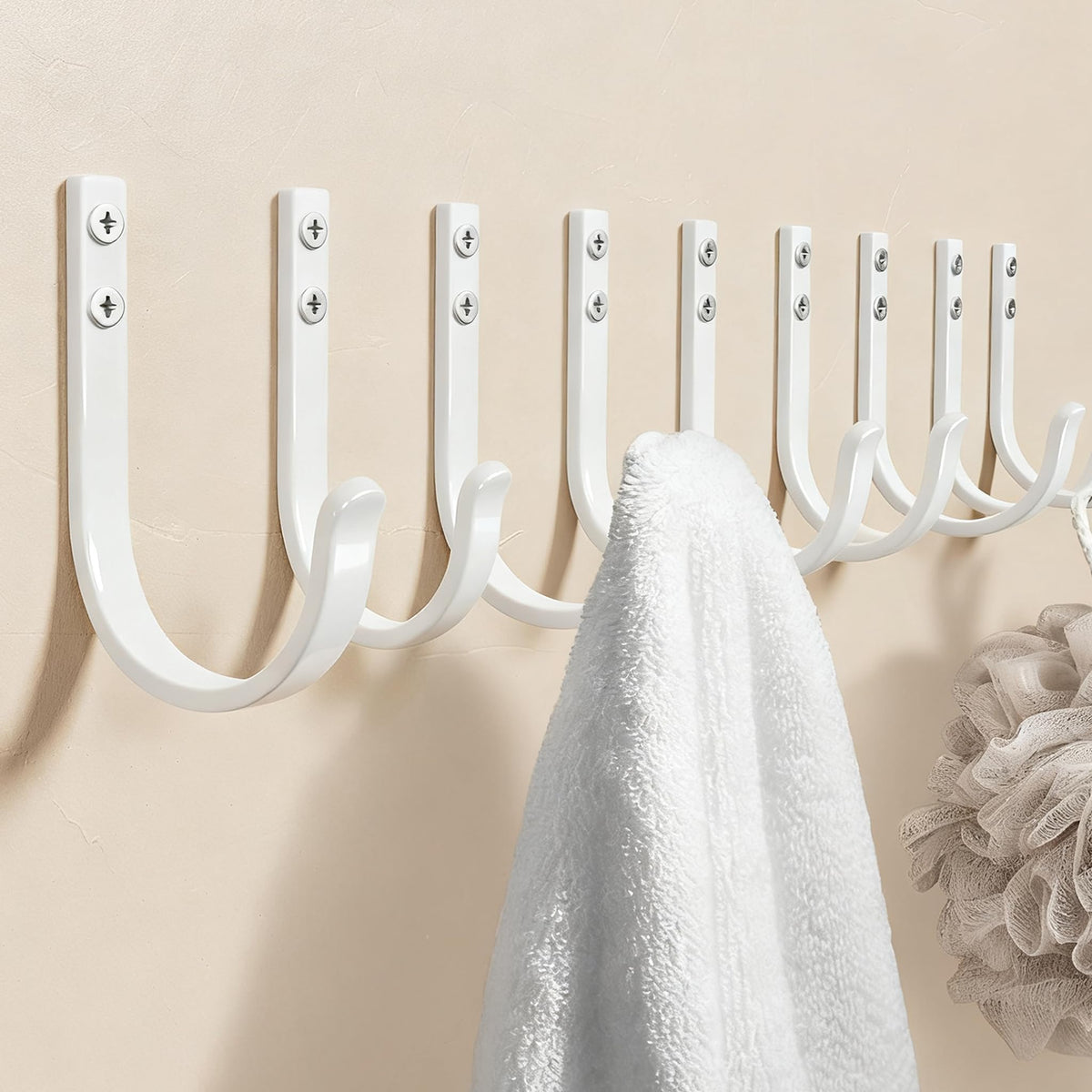 22LB Wall Hooks for Hanging Towel/Coat, Black 5 Pack