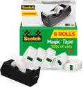 Scotch Magic Tape with Scotch Desktop Dispenser, 6 Rolls of 3/4" x 1000"