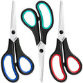 3 Packs Scissors All Purpose, 8 Inch Scissors Bulk Sharp Sewing Fabric Shears for Office Home School Supplies, Stainless Steel Craft Scissor for Adults Teachers, Right/Left Handles Cutting Tools