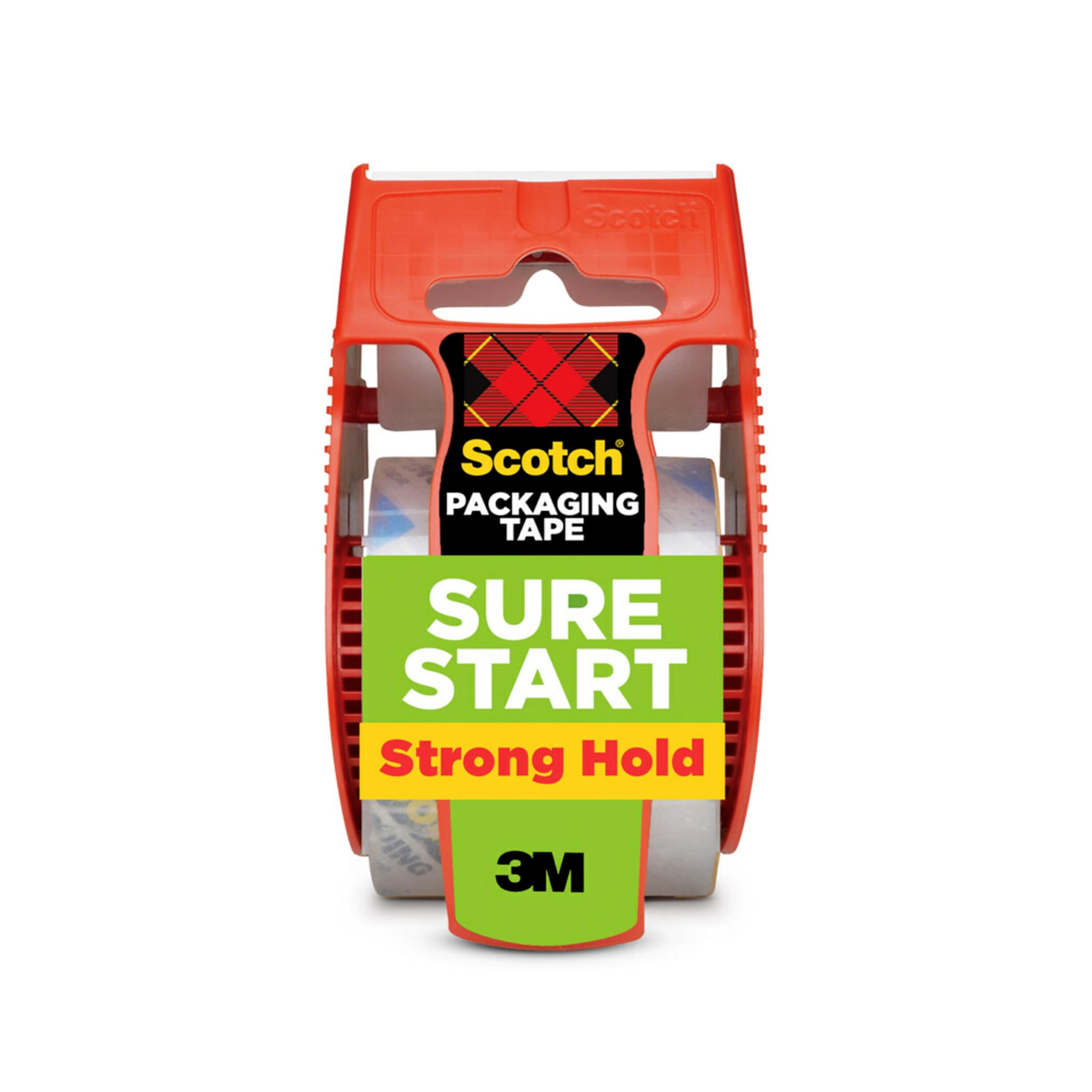 Scotch Sure Start Packing Tape, Clear, Quiet Unwind and Easy Start, Moving Supplies, 1.88 inch x 22.2 Yard, 2 Tape Rolls with Dispensers