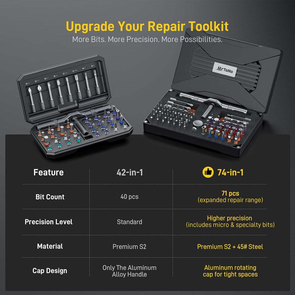 74 in 1 Magnetic Ratchet Screwdriver Set with Detachable T Handle