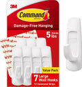 Command Large Utility Hooks, 7-Hooks, 12-Strips, Organize Damage-Free