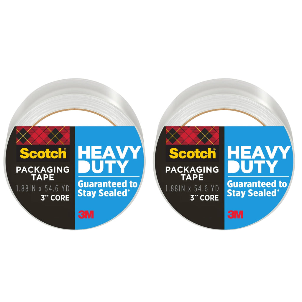 Scotch Heavy Duty Shipping Packing Tape, Clear, Shipping and Packaging Supplies, 1.88 in. x 54.6 yd., 6 Tape Rolls