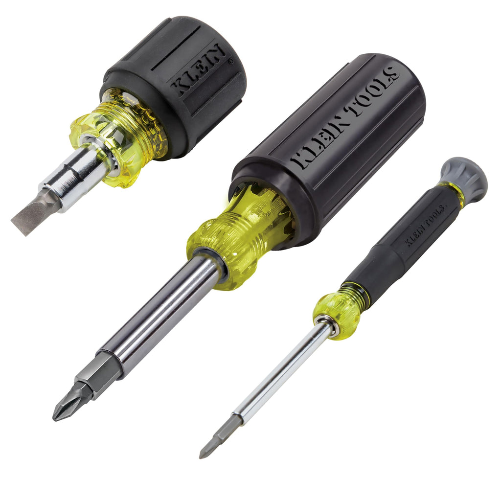 Klein Tools 32500 11-in-1 Screwdriver/Nut Driver Set, 8 Bits (Phillips, Slotted, Torx, Square), 3 Nut Driver Sizes, Cushion Grip Handle