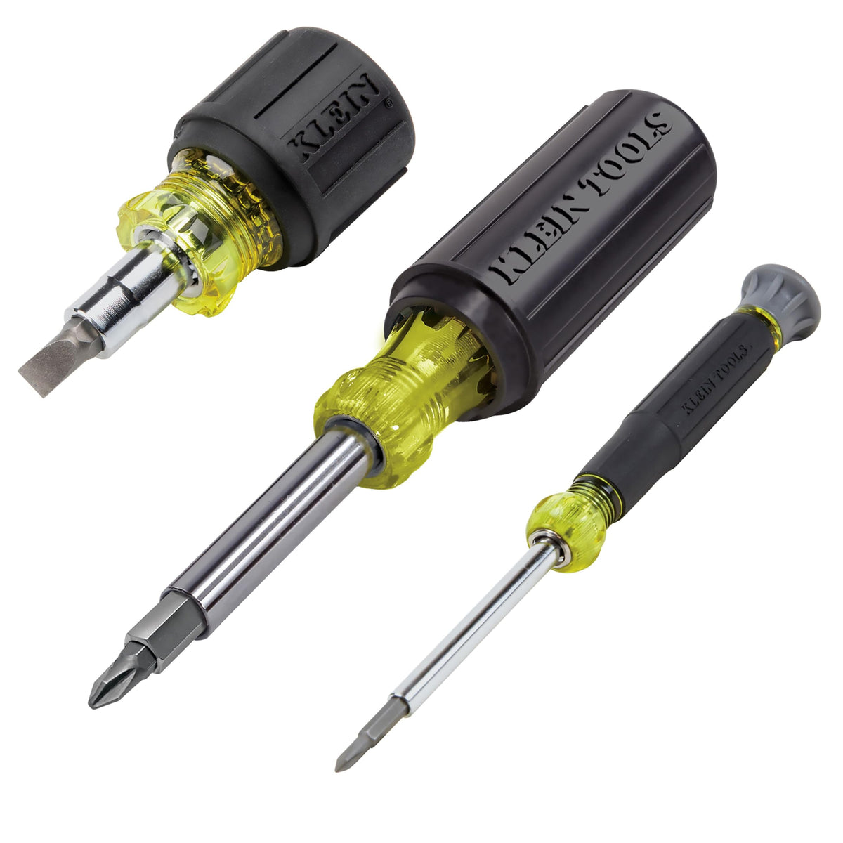 Klein Tools 32500 11-in-1 Screwdriver/Nut Driver Set, 8 Bits (Phillips, Slotted, Torx, Square), 3 Nut Driver Sizes, Cushion Grip Handle
