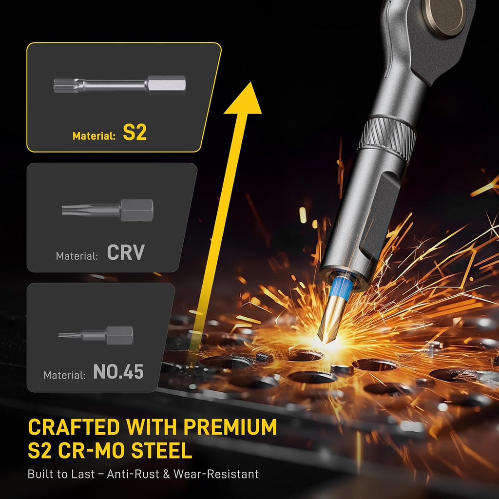 74 in 1 Magnetic Ratchet Screwdriver Set with Detachable T Handle