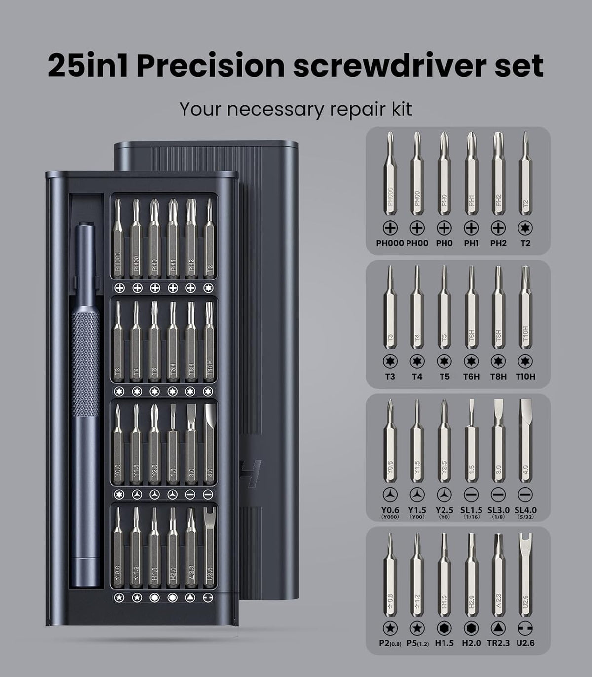 AXTH 25-in-1 Small Precision Screwdriver Set, Professional Mini Repair Tool