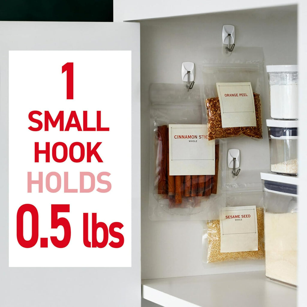 Command Small White Wire Hooks, 16 Hooks, 24 Strips